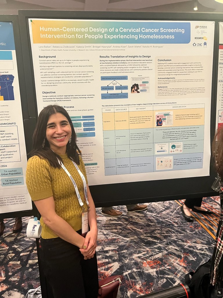 Lara presenting her poster at ACTS 2026