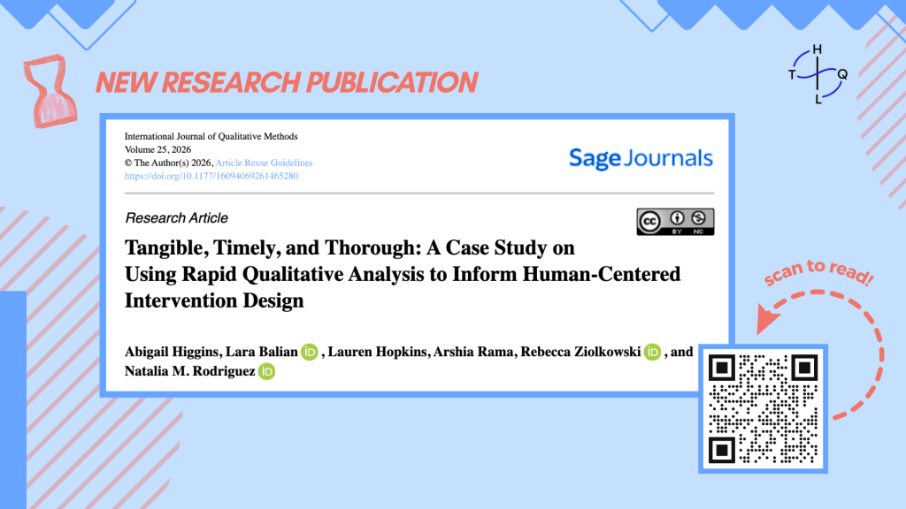 New Publication: A Case Study on Using Rapid Qualitative Analysis to Inform Human-Centered Intervention&nbsp;Design